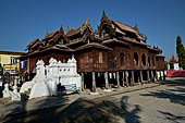 Teak Shwe Yaunghwe Kyaung Buddhist monastery, near Inle Lake. Myanmar. 